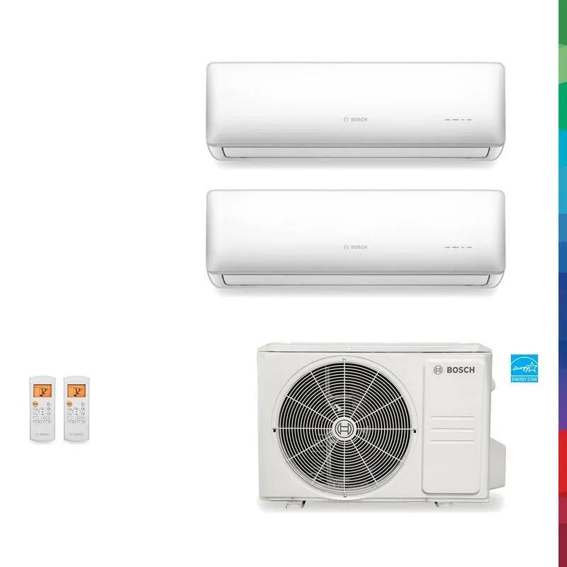 2-Zone Bosch 2- Strefa Split Mini System, 27000 BTU, ENERGY STAR Certified, Funkcje cieplne, 2.25, 230