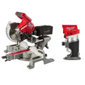 Milwaukee FUEL 18V M18, akumulatorowy konstrukcja, kompaktowy przenośny konstrukcja, 7-1 / 10,2 cm, akumulatorowy Dual Bevel Przesuwane Miter Piła z kompaktowy Router, Brush