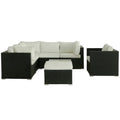Sektorowa sofa, Na zewnątrz, Patio, Czarny, Beżowa, Salon Modułowy