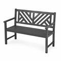 Ławka ogrodowa aluminiowa czarna 120x60x85 cm