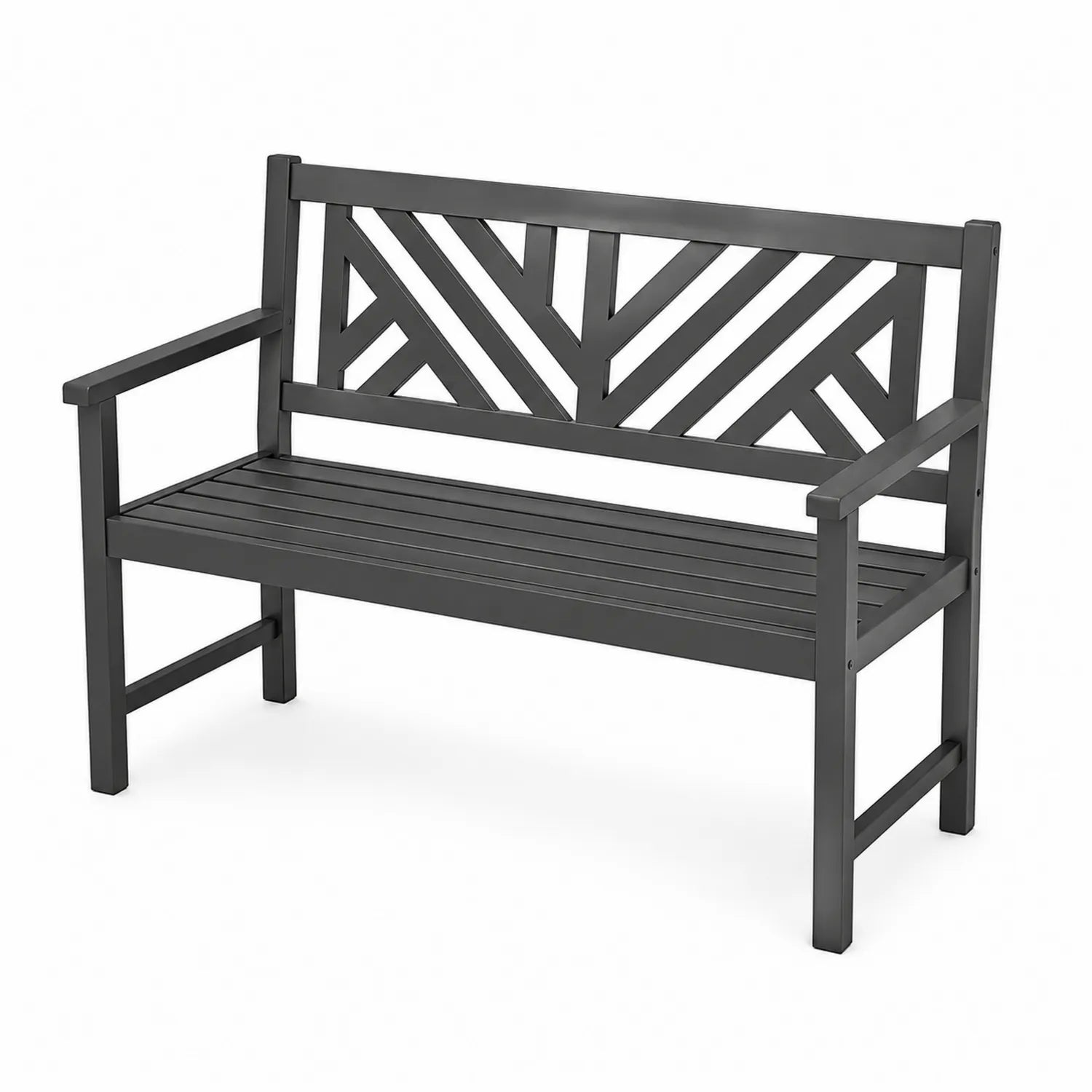 Ławka ogrodowa aluminiowa czarna 120x60x85 cm