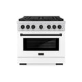 6-Burner Paliwo do spalania Dual Paliwo Zakres 6- Paliwo, 91,4 cm, Matowe biały i Matowe czarny, Stal nierdzewna, Gotowanie konwekcji, Paramount