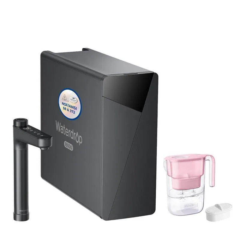 11-Stage 7-Cup Beztankowiec RO System 7- Cup, Alkaline Mineral PH, NSF Certyfikowany Elfin Różowy filtr wody Pitcher 7- Cup, 11- Filtracja stadium