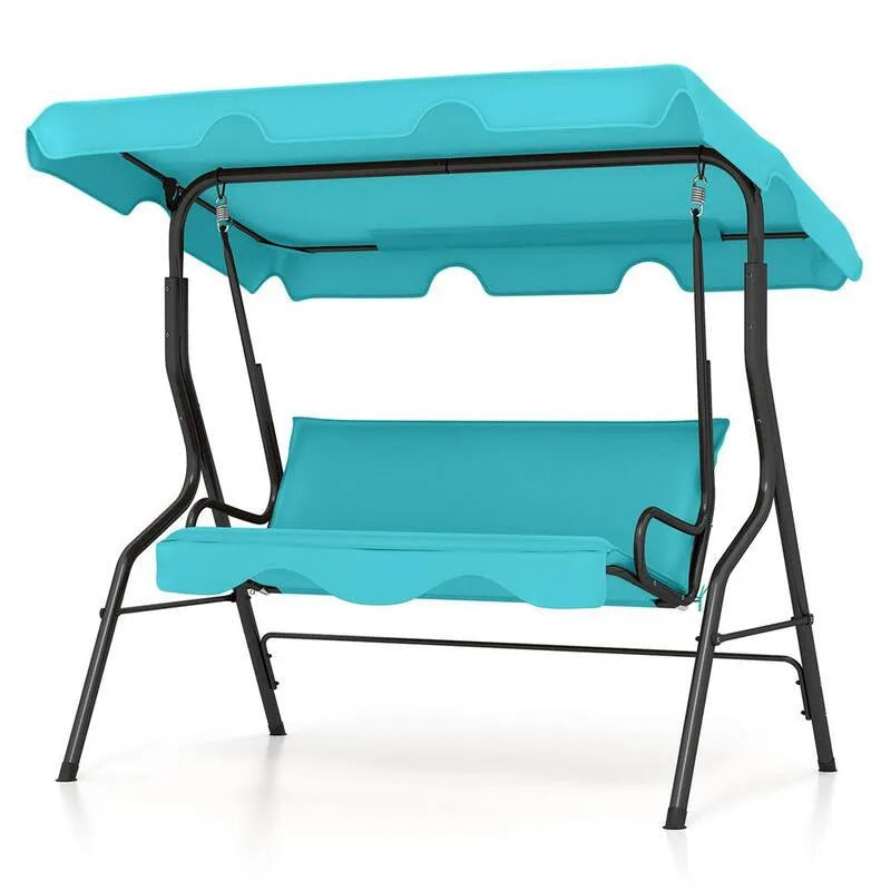 w języku niebieskim, 3 Fotele Canopy Patio huśtawka Glider Hamak Cushioned Backyard