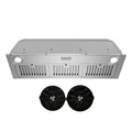 Okap kuchenny, Okap, 380 CFM, 91,4 cm, Stal nierdzewna, Światła LED, Regulacja przycisków, Budownictwo - W instalacji