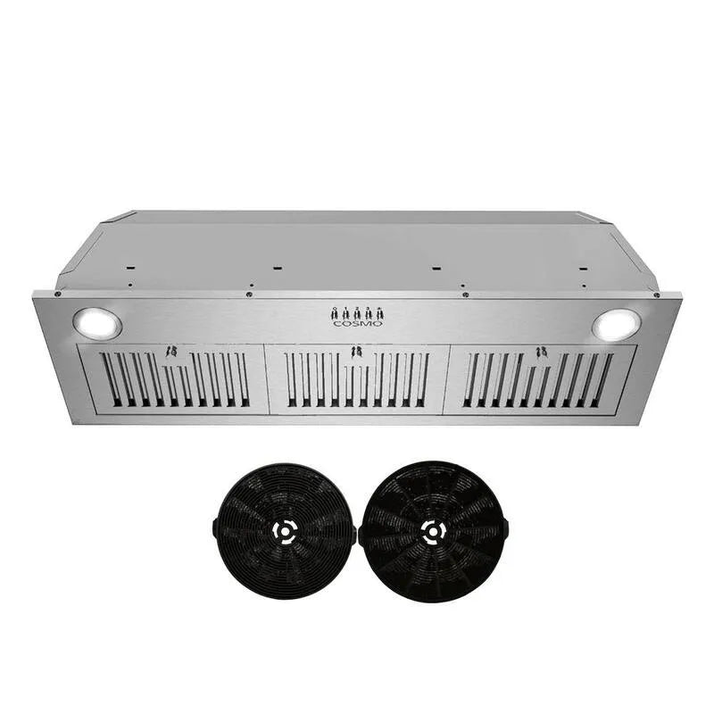 Okap kuchenny, Okap, 380 CFM, 91,4 cm, Stal nierdzewna, Światła LED, Regulacja przycisków, Budownictwo - W instalacji