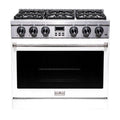 6-Burner Magic Chef 6 -Burner Gas kuchenka, Stal nierdzewna, Gotowanie konwekcji, 91,4 cm, Biały