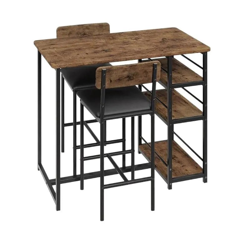 3-Shelves 3-elementów Drewno Kryty jadalnia Zestaw 3- elementów, Kuchnia, Licznik Wysokość Bar Kuchnia 3- Pojemnik Zestaw stołowy