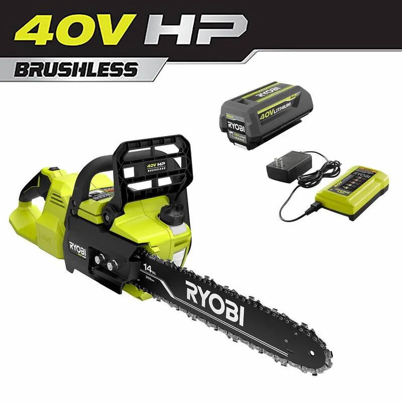 RYOBI, 40V, 35,6 cm, 4.0 Ah, Bezszczotkowy, Bateria, Ładowarka