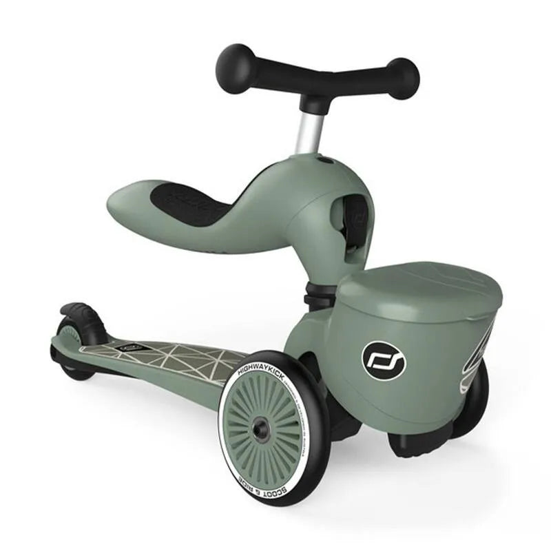 2-in-1 2- in-1, Highway Kick 1 Lifestyle, 2- in-1 Scooter dla dzieci z koszykiem, Green