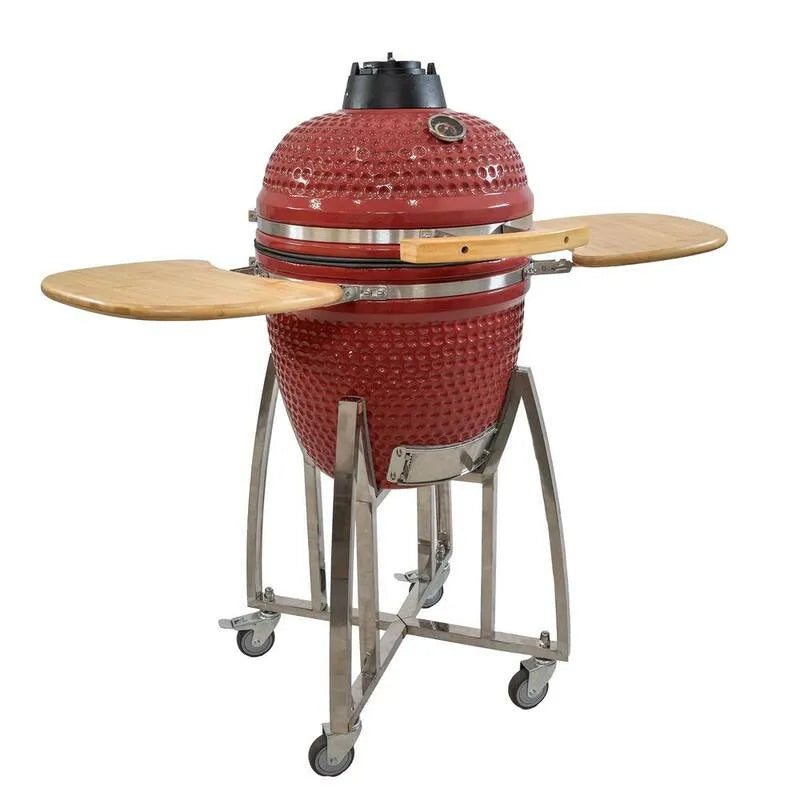 Ceramiczne Kamado Jajko Węgiel Grill, 45,7 cm, Ceramiczna technologia, Czerwony