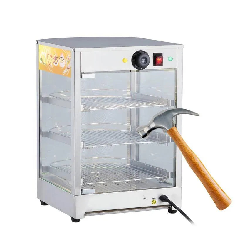 3-Tier 3-poziom, 35,6 cm, komercyjne klasy konstrukcja, 35,6 cm Handlowe jedzenie ciepłej gablocie z oświetleniem LED & Knob temperatury