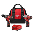 2-Tool Milwaukee 2-Narzędzie zderzenie sterownika Combo Kit, 12V, akumulatorowy konstrukcja, 1.5Ah Baterie, Ładowarka & Bag, M12