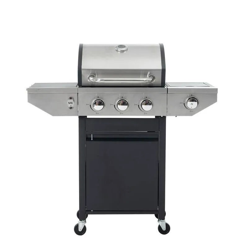 3-Burner wózek otwarty Propan Grill Gaz 3- Burner, Stal nierdzewna, Propan ciecz, Srebro