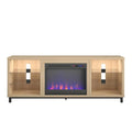 wolnostojący kominek elektrycznyment TV Stand, 164,5 cm, 177,8 cm, Cleveland Deluxe 164,5 cm, in Blonde Oak