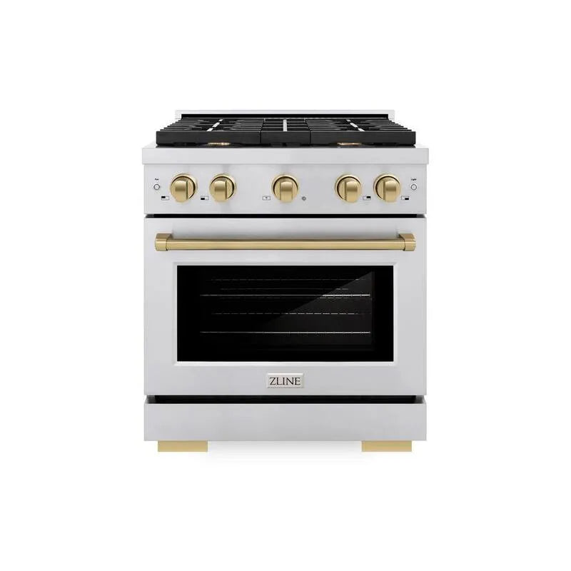 4-Burner Paliwo do spalania Dual Paliwo Zakres 4- Paliwo, Stal nierdzewna, Gotowanie konwekcyjne, 76,2 cm, Paramount, Brąz