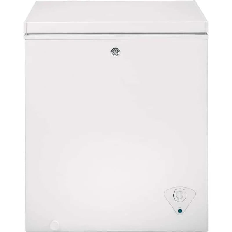GE zamrażarka, 144,4 l, Gara Ready 5.1 cu, Ręczny rozmrażacz, Klatka piersiowa, Biały