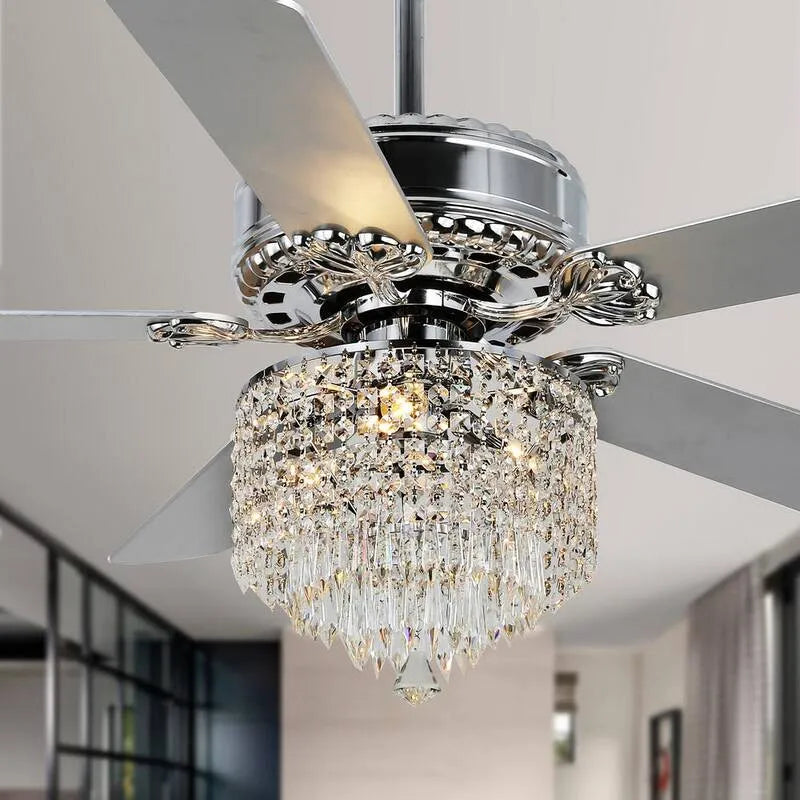 Wentylator sufitowy, 132,1 cm, Zdalne sterowanie Wliczone, Kryty, Odwracalny, Chrome