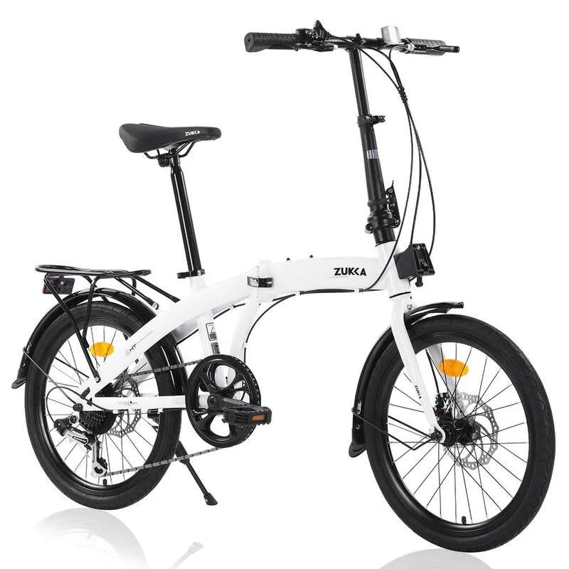 50,8 cm, 50,8 cm Biały składany rower stalowy Rama 7 Prędkość City Bike, 7 Prędkość