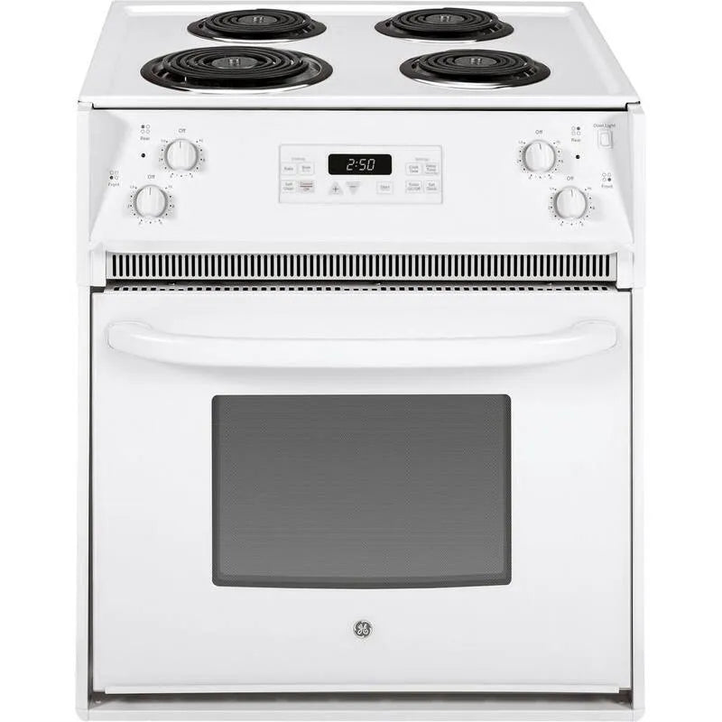 GE Zasięg elektryczny, 68,6 cm, 4 Palnik, Self-Czyszczenie, Biały