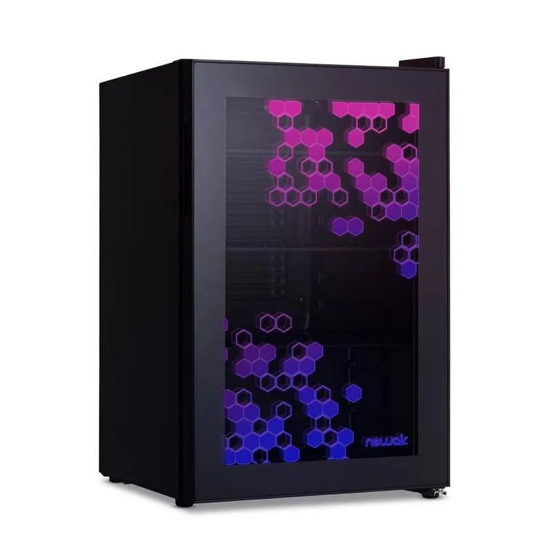 Prismatic seria 43,2 cm Jednorazowa strefa 85 Może pić chłodnica z RGB HexaColor LED Lights Mini Gaming Lodówka w kolorze czarnym