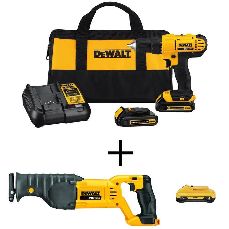 DEWALT 1.3Ah, akumulatorowy konstrukcja, 20V, 1 / 5,1 cm, Drill / Driver, Piła do produkcji elementów, 4.0Ah