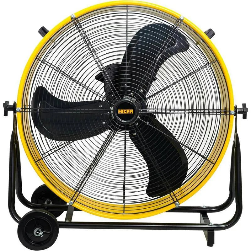 61 cm, 61 cm 8800 CFM DC Silnik wentylatora bębna wysokość-Velocity cyrkulator powietrza Airflow Turbo Shop wentylator Floor in Yellow-UL Listed, 8800 CFM