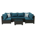 Sektorowa sofa, Na zewnątrz, Ciemny, Brązowy, Niebieski, Salon