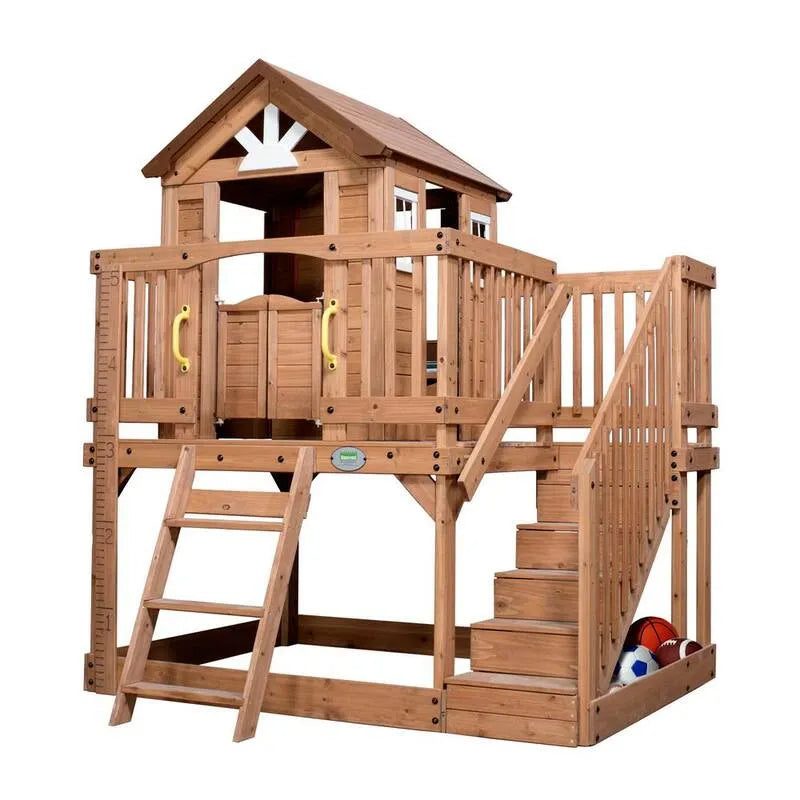 Wnętrze Kryty odkryty Wszystkie Cedar Drewniane Dzieci Podwyższone Playhouse z Clubhouse, Kuchnia