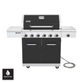 Spalarnia gazu ziemnego Grill 6-Burner, Technologia ceramiczna, Deluxe, Czarny