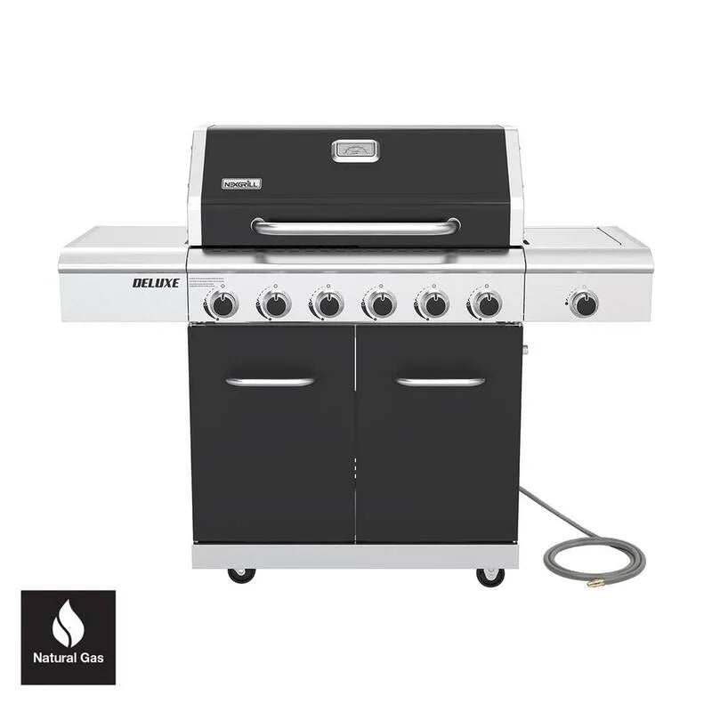 Spalarnia gazu ziemnego Grill 6-Burner, Technologia ceramiczna, Deluxe, Czarny