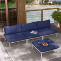 Sofa działowa, 4 szt., Na zewnątrz, Niebieski, Salon