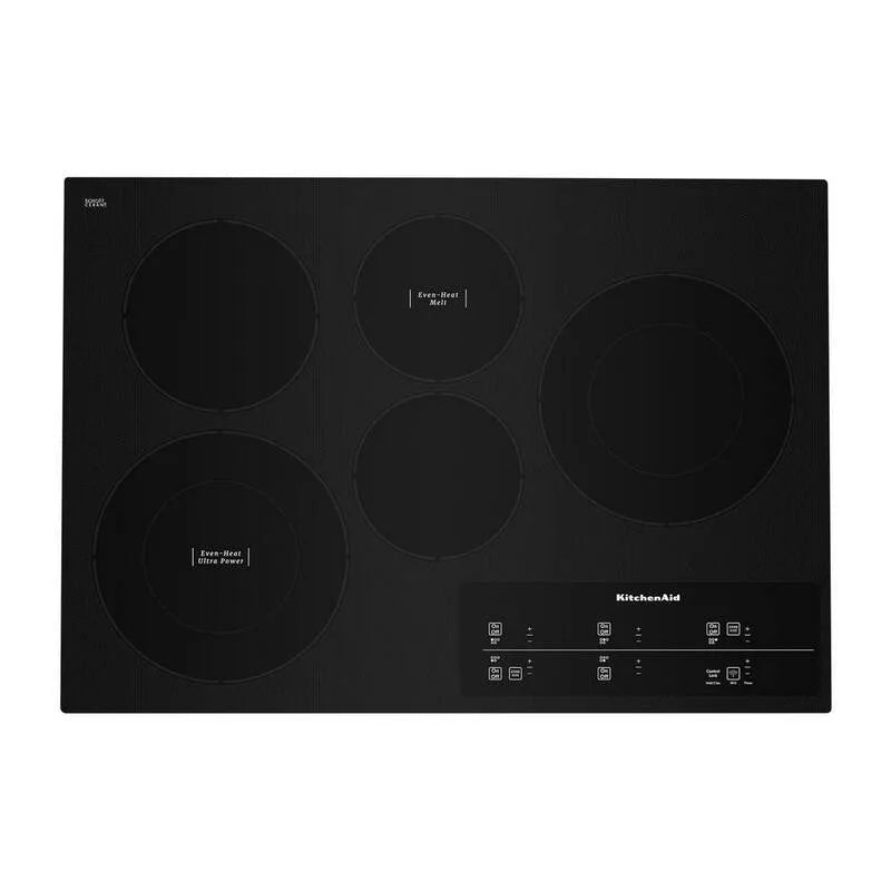KitchenAid Kuchenka elektryczna Cooffee, 76,2 cm, 5 Palnik, Budowla- W nablatowy powierzchni gotowania, czarny