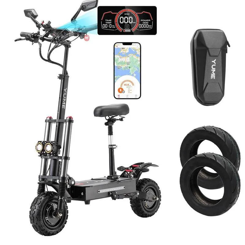 6000, Składany projekt, Elektryczny Scooter Dual Power Motors do 50 MPH 60 mil Składany Scooter Sportowy z fotelikiem