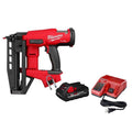 16-Gauge Milwaukee Wykończenie Nailer, 3 Ah, 3 Ah Bateria / Ładowarka, M18 FUEL Lithium-Ion Bezszczotkowy akumulatorowy Gen ll 16 -Gauge Wykończenie proste Nailer z