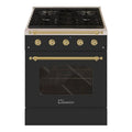 Gaz, 76,2 cm, 118,9 l, 4 Palnik, Piec gazowy, matowy Grafit z Brass Tim, CLASSICO