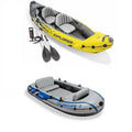 4-Person 2-Person Intex Łosoś i pompa, 2-Osoba nadmuchiwana Kayak, wiosła i pompy powietrza i 4-Osoba łodzi, Inx