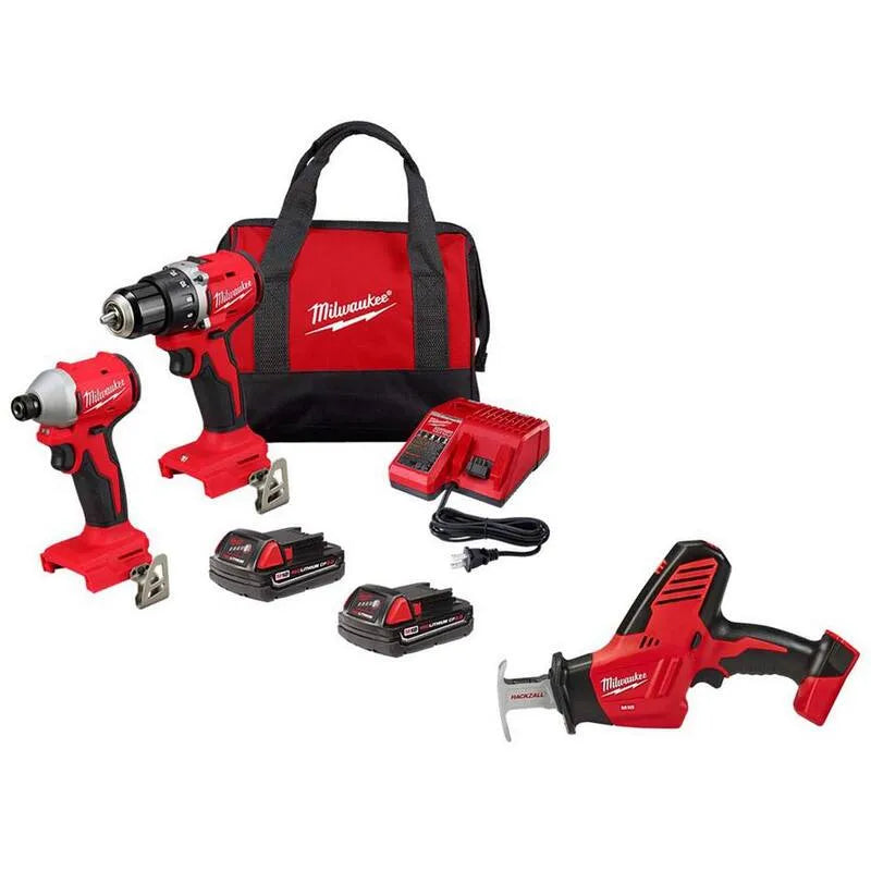 18-Volt Milwaukee 18- Volt Impact Combo Kit, akumulatorowy konstrukcja, kompaktowy przenośny konstrukcja, M18, bezszczotkowy