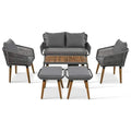 Sektorowa sofa, Na zewnątrz, Patio, Szary, Drewno, Szary, Salon Siedzenie modułowe