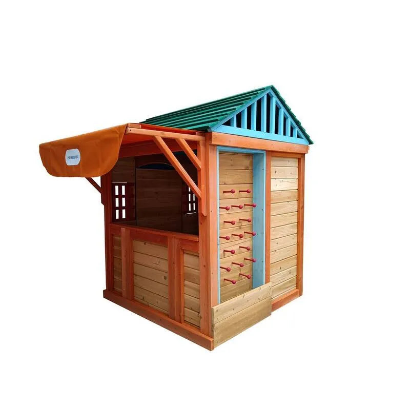 4-in-1 4- in-1, 4- in-1 Game House z różnych gier na każdej powierzchni, Golden Wood do użytku na zewnątrz Playhouse, do użytku na zewnątrz